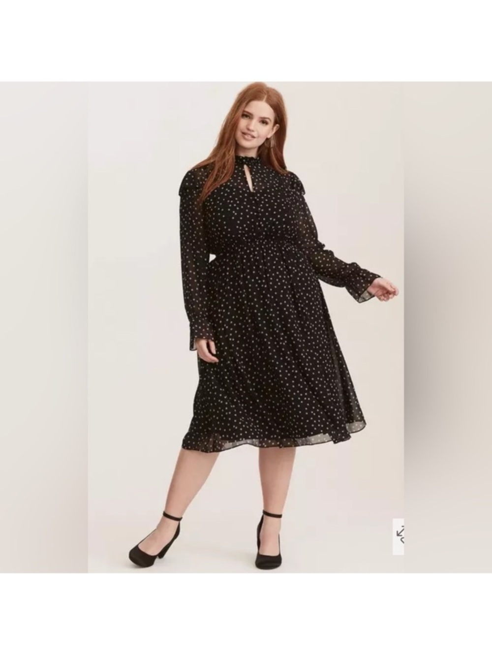 Torrid Black Sheer Star-Print Dress